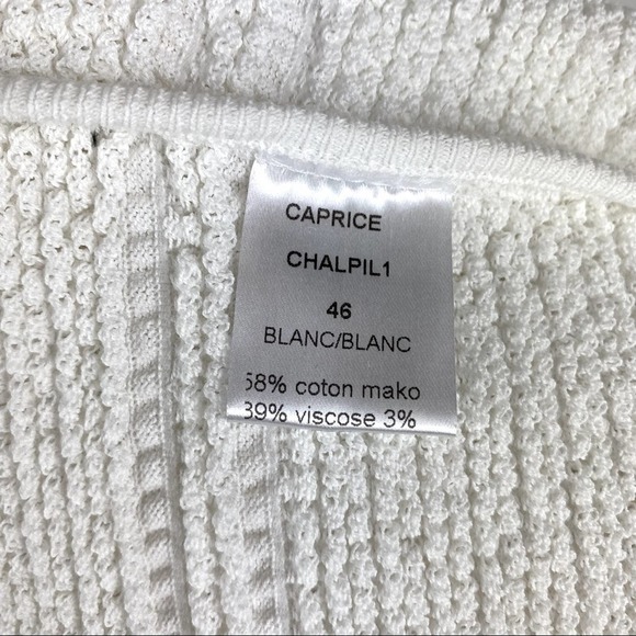 LiL POUR L’AUTRE Made in France Crop Cardigan Sweater Style Blazer White Ruffle - Picture 8 of 8